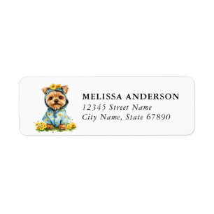Yorkshire Terrier Dog Return Address Label