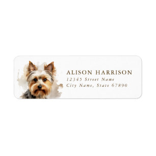 Yorkshire Terrier Dog Return Address Label