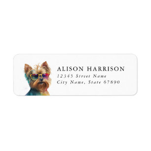 Yorkshire Terrier Dog Return Address Label