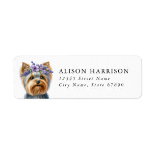 Yorkshire Terrier Dog Return Address Label