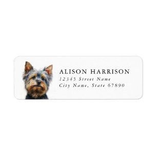Yorkshire Terrier Dog Return Address Label