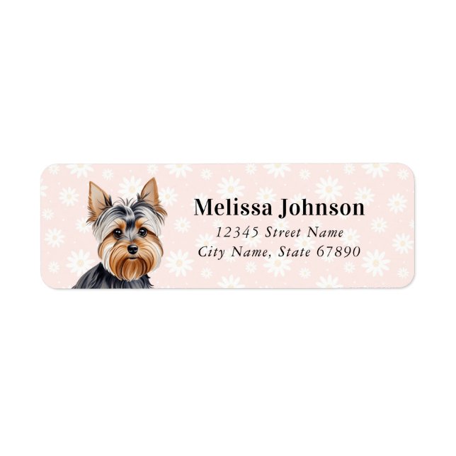 Yorkshire Terrier Dog Return Address Labels (Front)