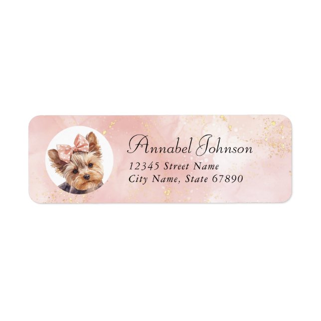Yorkshire Terrier Dog Return Address Labels (Front)