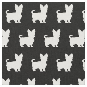 Yorkshire Terrier Dog Silhouette Pet Yorkie Fabric