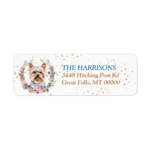 Yorkshire Terrier Dog Spring Flowers Wreath