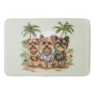 Yorkshire Terrier Dogs Hawaiian Shirts Bath Mat