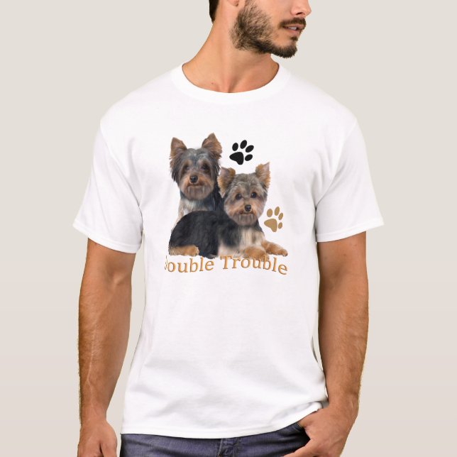 Yorkshire Terrier Double Trouble Apparel T-Shirt (Front)