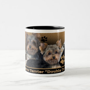 Yorkshire Terrier Double Trouble Gifts Two-Tone Coffee Mug