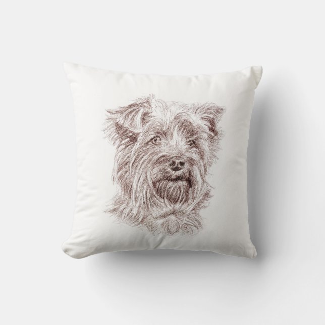 Yorkshire Terrier Drawing Cushion (Front)