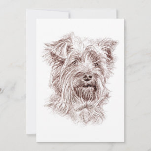 Yorkshire Terrier Drawing Invitation