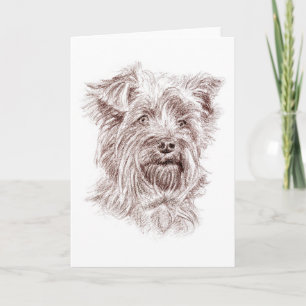 Yorkshire Terrier Drawing Thank You Card