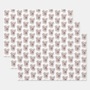 Yorkshire Terrier Drawing Wrapping Paper Sheet