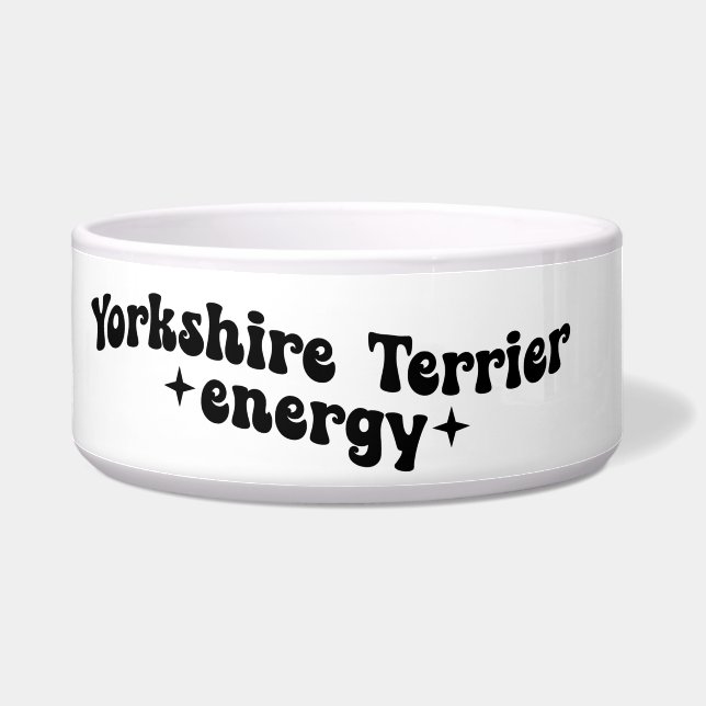 Yorkshire Terrier Energy Ceramic Dog Bowl  (Left)