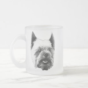 Yorkshire Terrier Etching Frosted Glass Coffee Mug