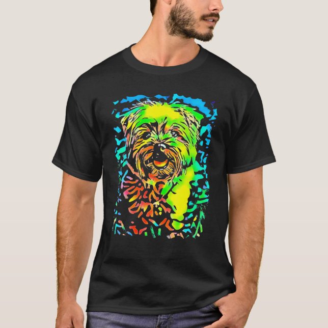 Yorkshire Terrier Face Puppy Pop Art Dog T-Shirt (Front)