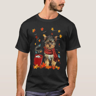 Yorkshire Terrier Fall Chocolate Hot Dog T-Shirt