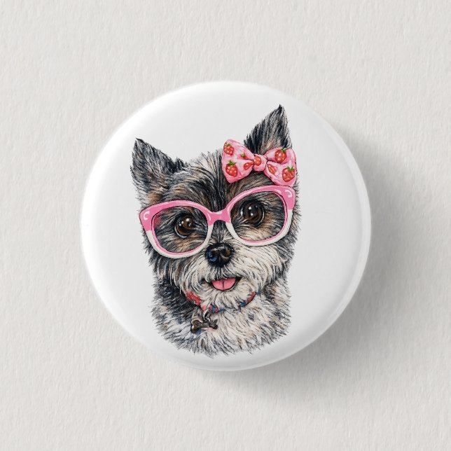 Yorkshire Terrier Gift for Dog Lovers 3 Cm Round Badge (Front)