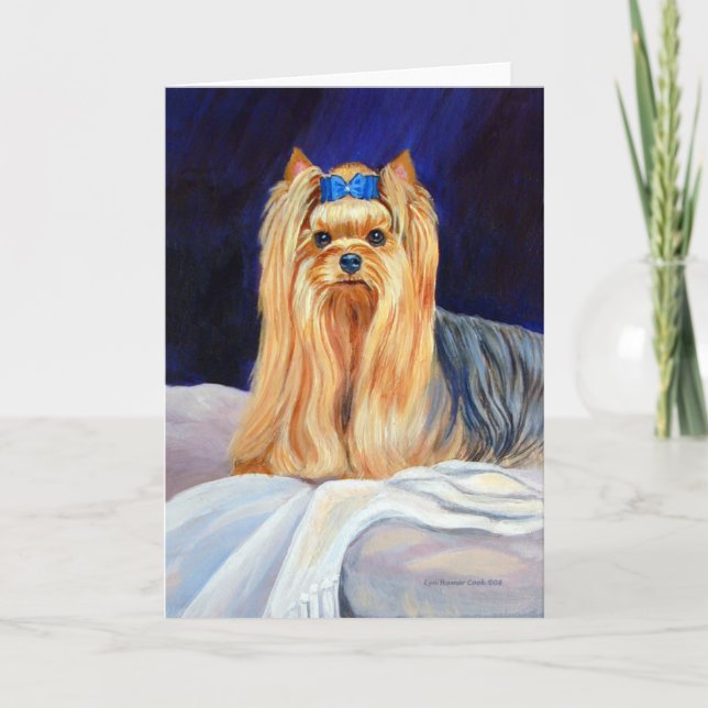 Yorkshire Terrier Greeting Cards (Front)