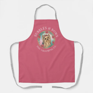 Yorkshire Terrier Grooming Apron Deluxe Pink
