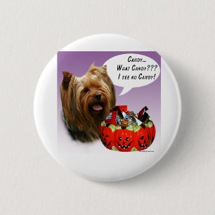 Yorkshire Terrier Halloween Candy 6 Cm Round Badge