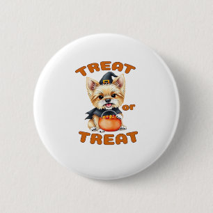 Yorkshire Terrier Halloween Dog Costume �Treat or 6 Cm Round Badge