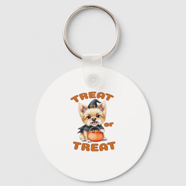 Yorkshire Terrier Halloween Dog Costume �Treat or  Key Ring (Front)