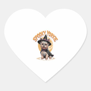Yorkshire Terrier Halloween Heart Sticker