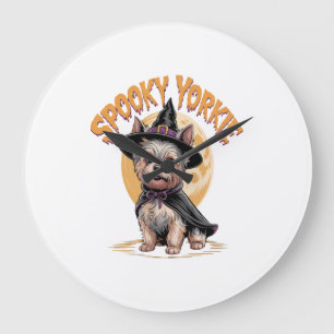 Yorkshire Terrier Halloween Large Clock