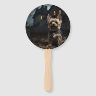 Yorkshire Terrier Halloween Scary  Hand Fan