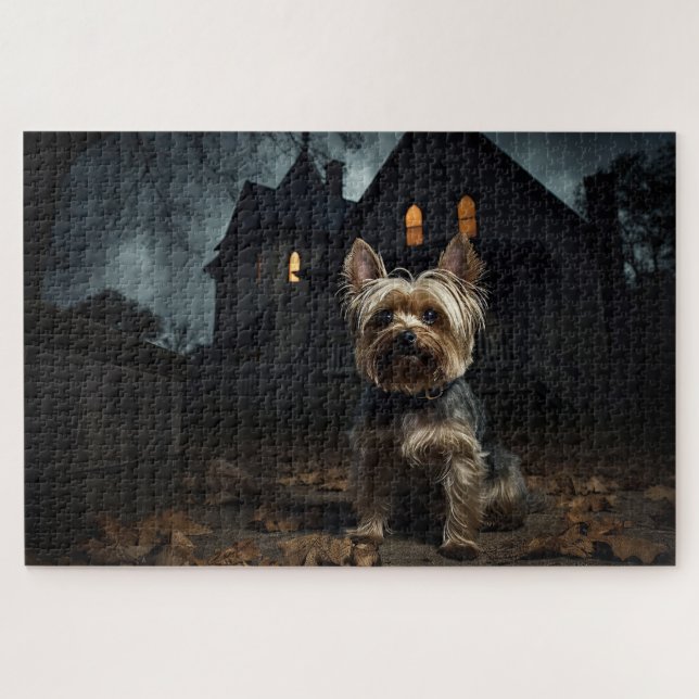 Yorkshire Terrier Halloween Scary  Jigsaw Puzzle (Horizontal)