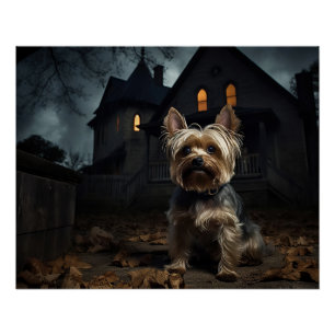 Yorkshire Terrier Halloween Scary  Poster