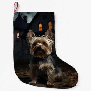 Yorkshire Terrier Halloween Scary  Small Christmas Stocking