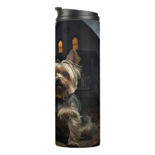 Yorkshire Terrier Halloween Scary Thermal Tumbler