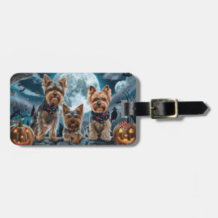 Yorkshire Terrier Halloween Spooky Luggage Tag