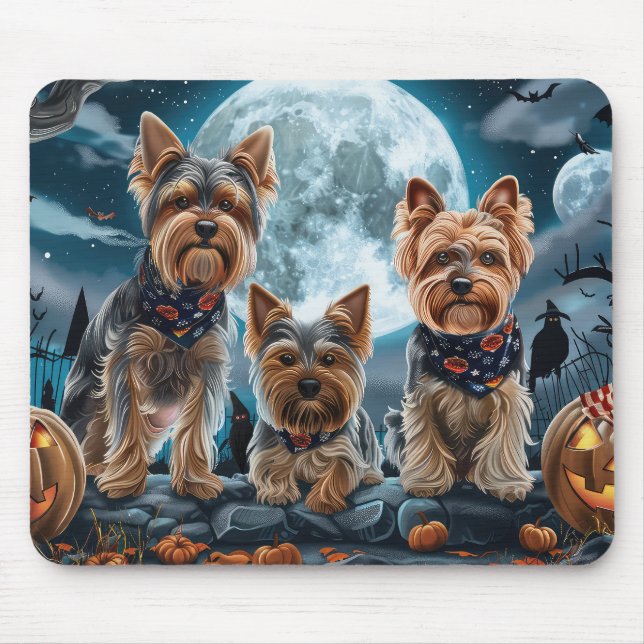 Yorkshire Terrier Halloween Spooky Mouse Mat (Front)