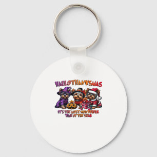 Yorkshire Terrier Halloween Thanksgiving Christmas Key Ring