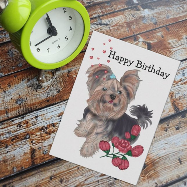 Yorkshire Terrier Happy Birthday Invitation (Creator Uploaded)