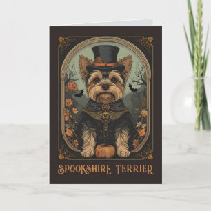 Yorkshire Terrier Happy Halloween Greeting Card