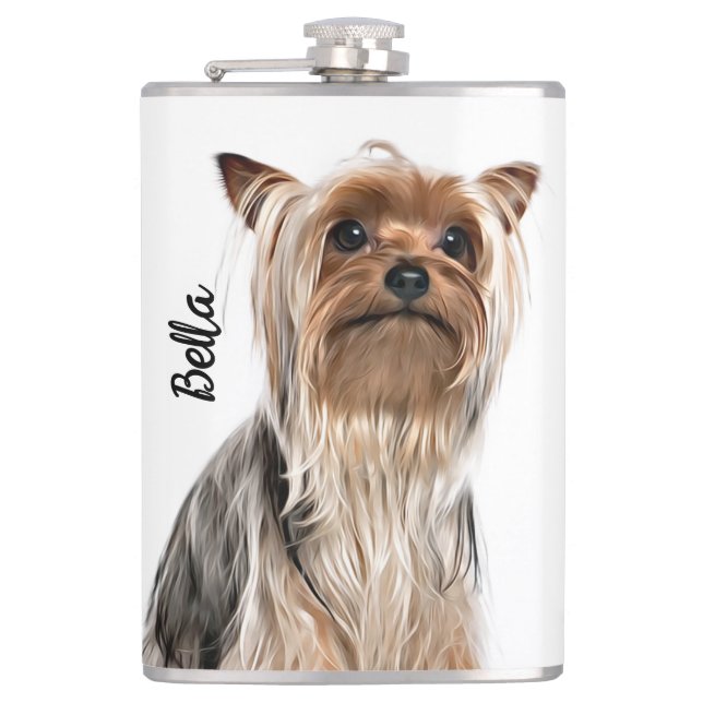 Yorkshire Terrier Hip Flask (Front)