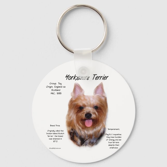 Yorkshire Terrier History Design Key Ring (Front)