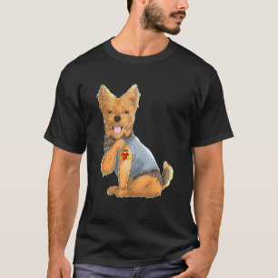 Yorkshire Terrier I Love Mum Tattoo Dog Shirt York
