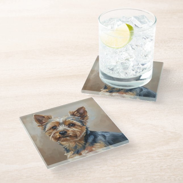 Yorkshire Terrier Impressionist Art Coaster (Angled)