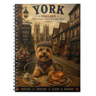 Yorkshire Terrier in York Vintage Travel Art Notebook