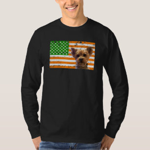 Yorkshire Terrier Irish American Flag St Patricks T-Shirt
