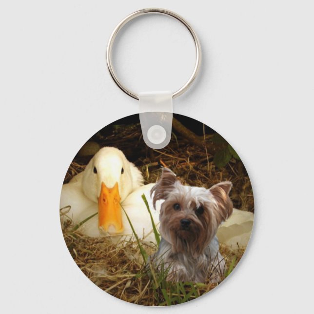 Yorkshire Terrier Keychain With Duck (Front)