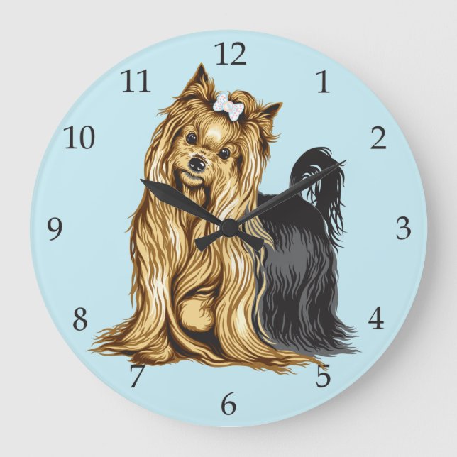 Yorkshire Terrier Large Clock (Front)