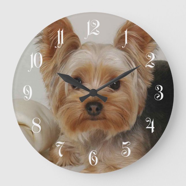 Yorkshire Terrier Large Clock (Front)