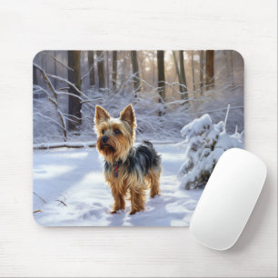 Yorkshire Terrier Let It Snow Christmas Mouse Mat