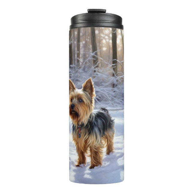 Yorkshire Terrier Let It Snow Christmas Thermal Tumbler (Front)