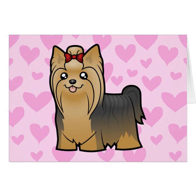 Yorkshire Terrier Love (long hair with bow) (Front Horizontal)